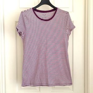 Faded Glory Women’s Top L Short Sleeves Stripes Tee